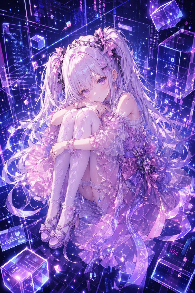 赛博水晶动漫少女人像