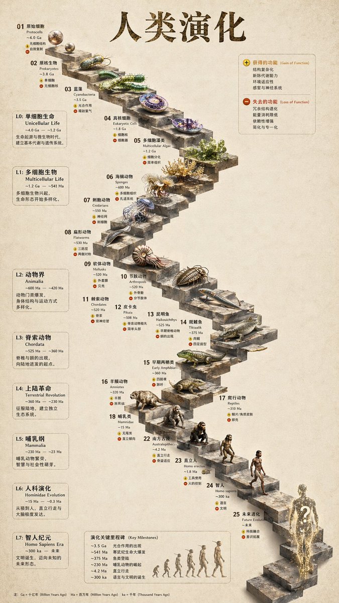 3D石阶进化信息图