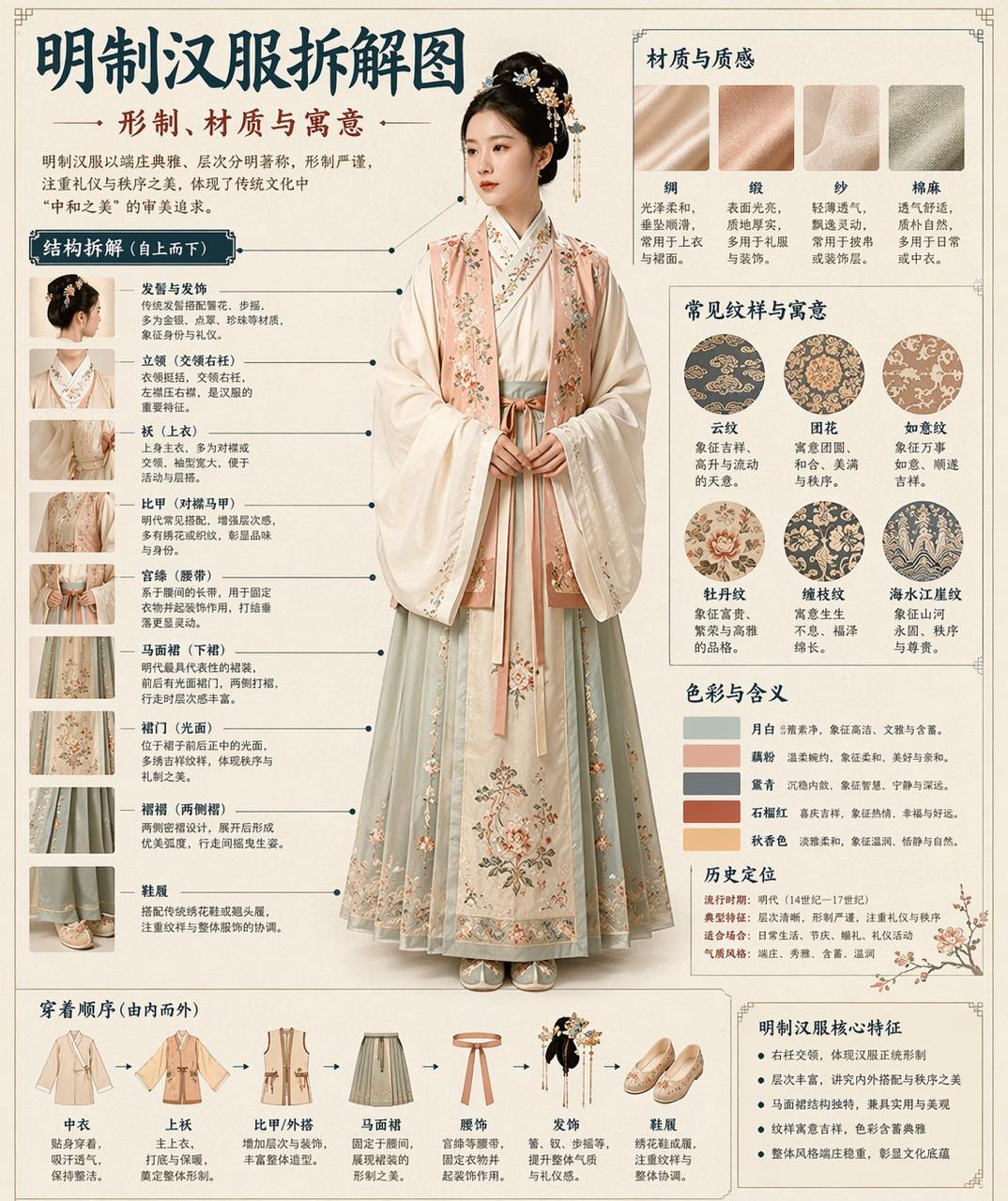 博物馆风格汉服解析信息图